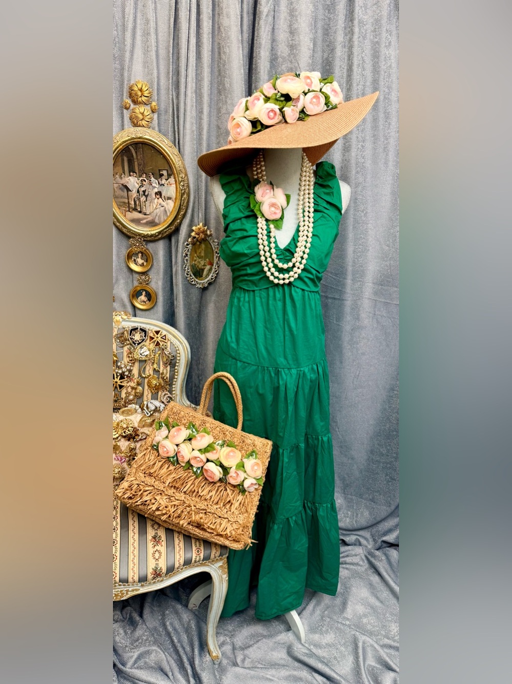 Emerald Romance Maxi Dress - Picture 6 of 7